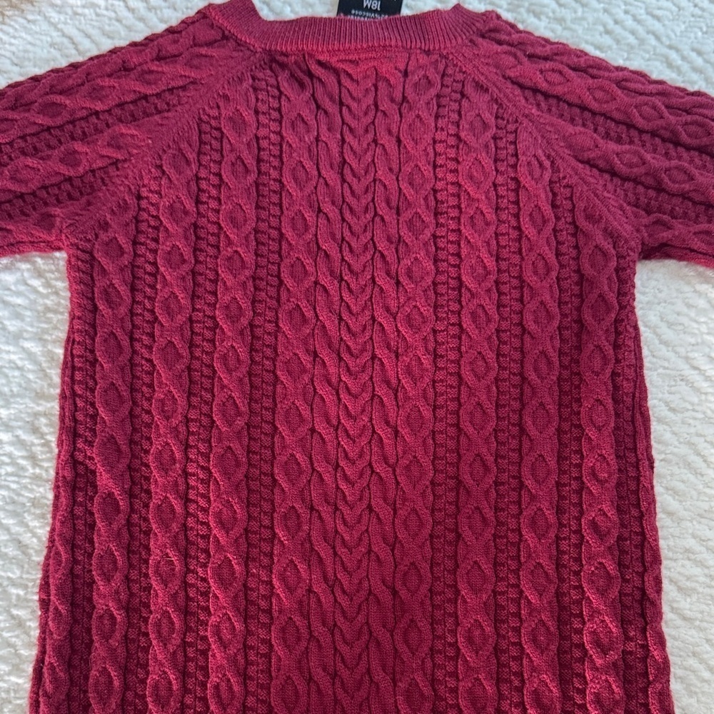 Disney Burgundy Cable Knit Baby Footie - Picture 6 of 7